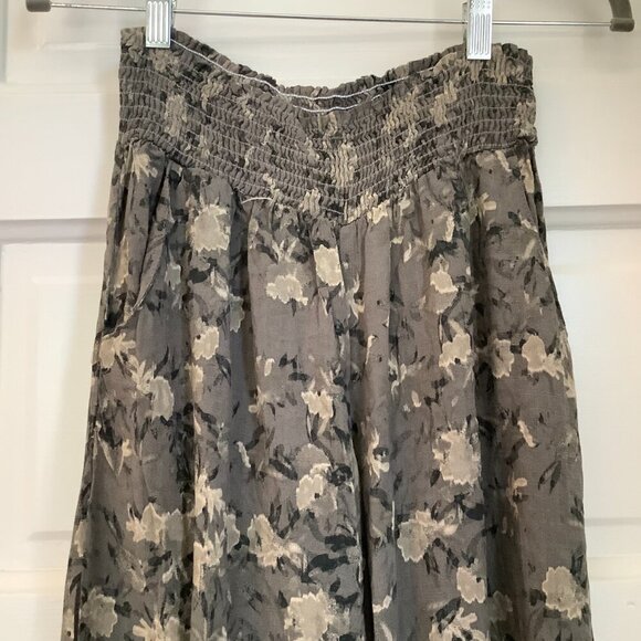 NWT Final Touch loose pants floral grey gauze wide leg - Picture 4 of 7